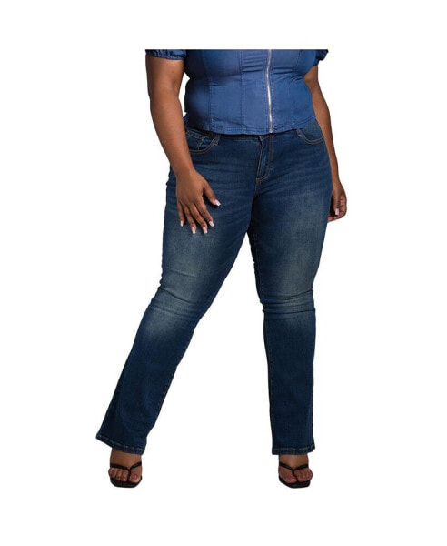 Women's Plus Size Curvy Fit Mid Rise Slim Boot Jean