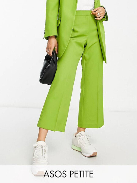 ASOS DESIGN Petite straight ankle suit trouser in olive