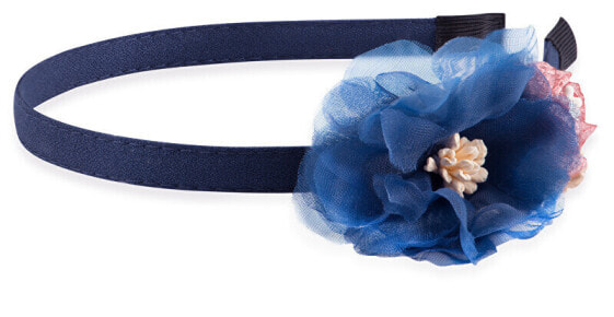 A decent blue hair band with flowers