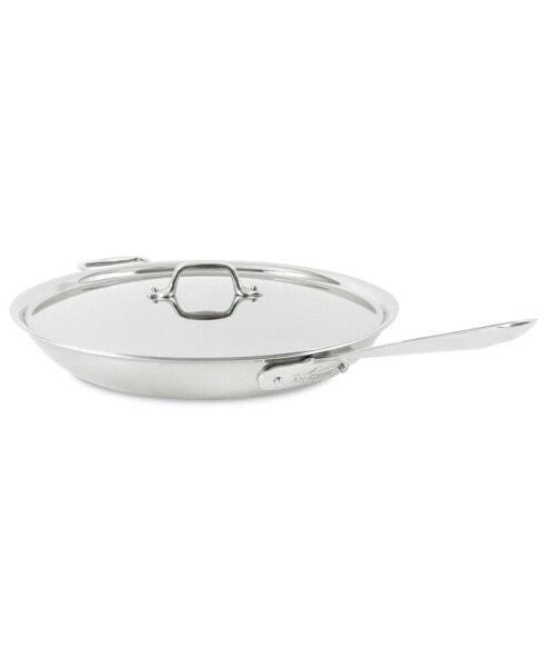 D3 Stainless 3-Ply Bonded Cookware, 14" Fry Pan with Lid