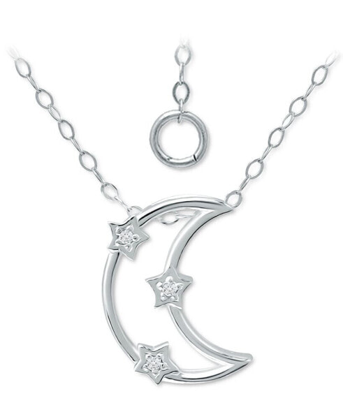 Giani Bernini cubic Zirconia Open Crescent Moon Pendant Necklace, 16" + 2" extender, Created for Macy's