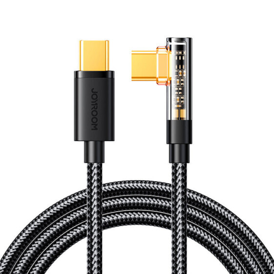 Kątowy kabel USB-C do szybkiego ładowania i transferu danych 100W 1.2m czarny