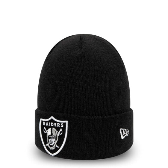 Зимняя шапка спортивная New Era Oakland Raiders черная