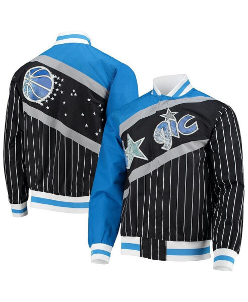 Men's Orlando Magic Black Hardwood Classics 75th Anniversary Authentic Warmup Full-Snap Jacket