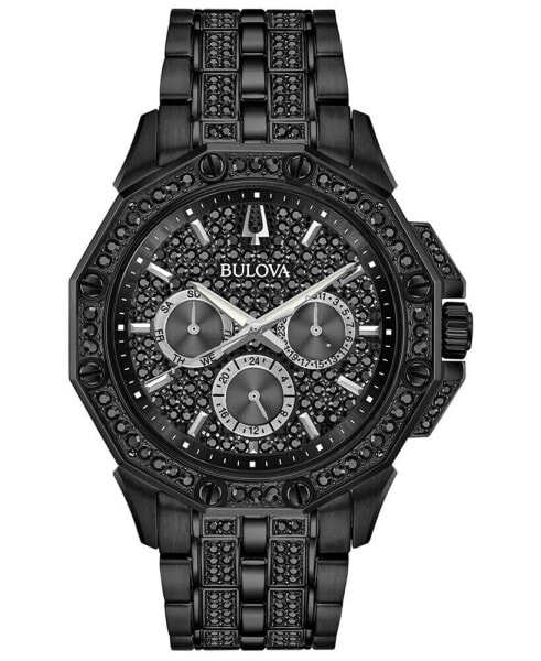 Men's Phantom Black Stainless Steel & Crystal-Accent Bracelet Watch 41.5mm