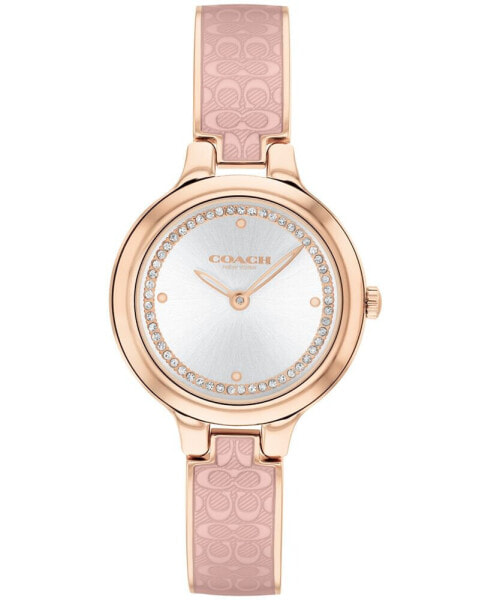 Women's Chelsea Gold-Tone and Light Pink Signature C Bangle Watch 27mm