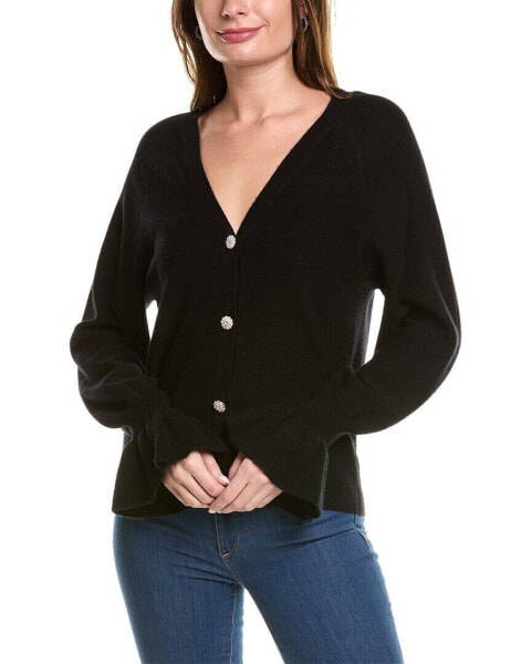 Two Bees Cashmere Flair Sleeve Wool & Cashmere-Blend Cardigan Women's