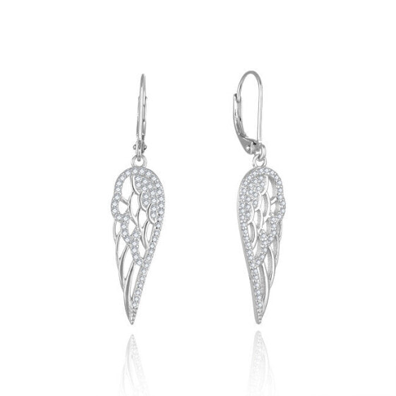 Silver dangling earrings Angel wings AGUC2613