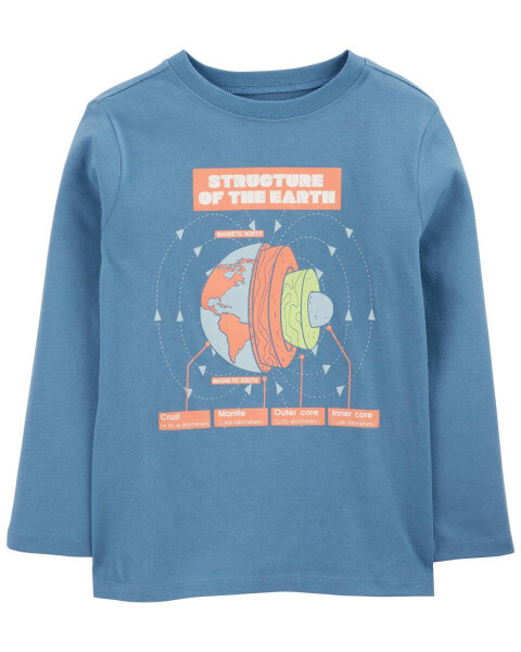 Kid Earth Diagram Blend Long-Sleeve Tee - Blue M