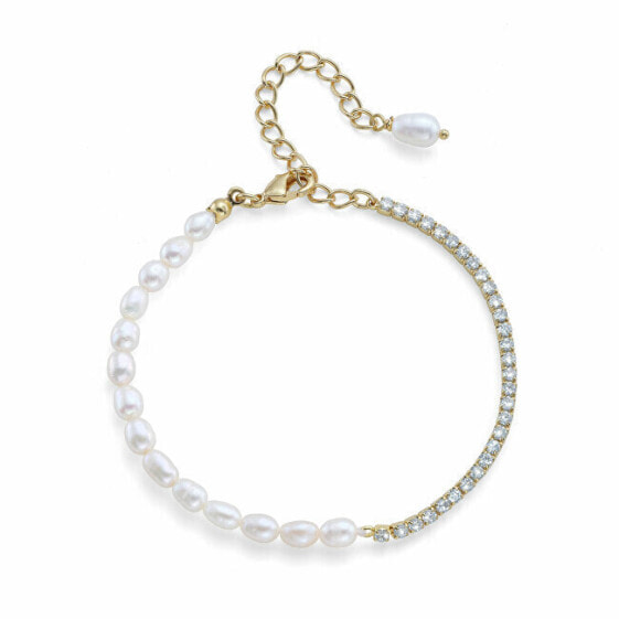 Charming gold-plated bracelet with pearls Instant 32390G