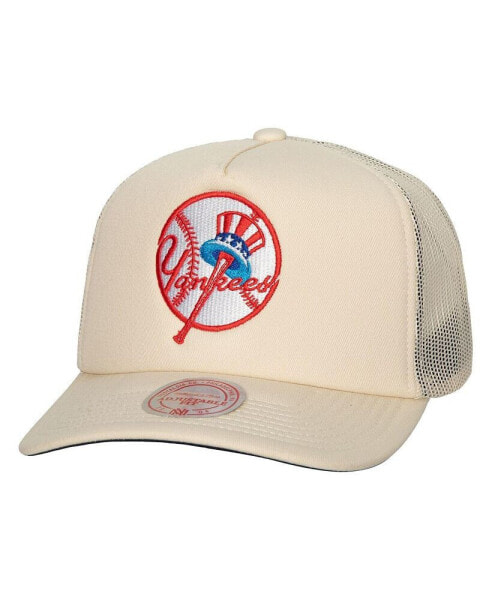 Men's Cream New York Yankees Cooperstown Collection Evergreen Adjustable Trucker Hat