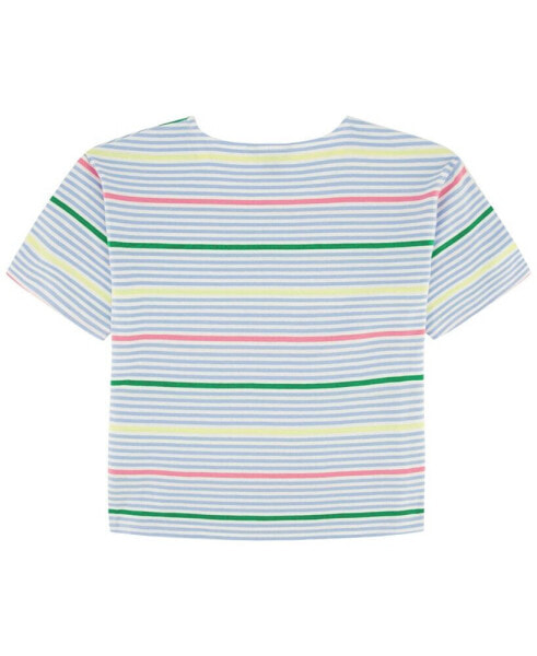 Big Girls Multi Stripe Short Sleeve Boxy T-shirt