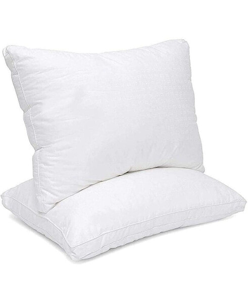 Maxi 100% Cotton Down Alternative Vacuum Packed Pillows – White (2 Pack)
