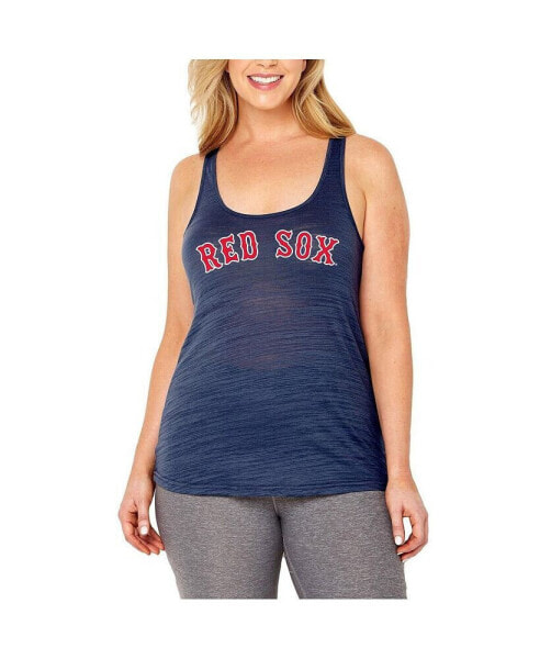 Women's Navy Boston Red Sox Plus Size Swing for the Fences Racerback Tank Top
