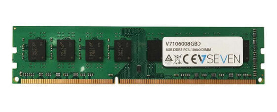 V7 8GB DDR3 PC3-10600 - 1333mhz DIMM Desktop Memory Module - V7106008GBD - 8 GB - 1 x 8 GB - DDR3 - 1333 MHz - 240-pin DIMM - Green