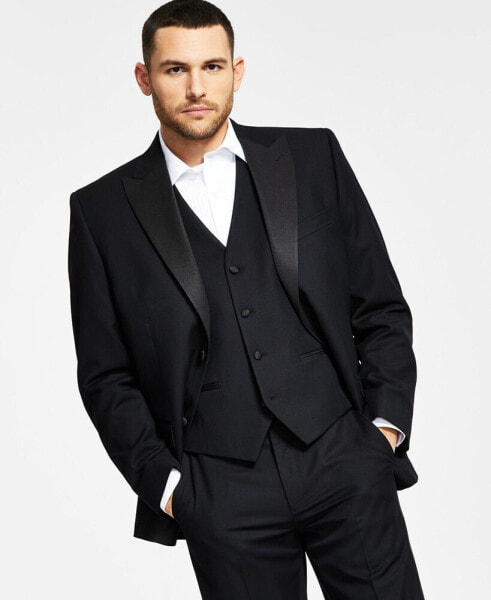 Пиджак мужской Alfani Classic-Fit Stretch черного цвета, созданный для магазина Macy's.
