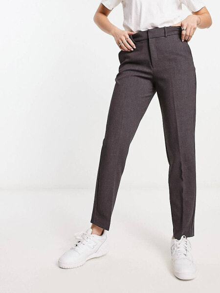 Mango straight leg formal trousers in grey