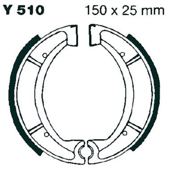 EBC Water Grooved Series Organic Y510G Rear Brake Shoe