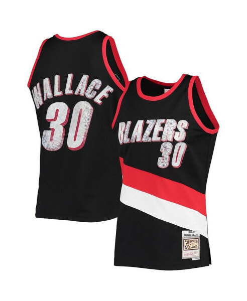 Men's Rasheed Wallace Black Portland Trail Blazers 1999-00 Hardwood Classics 75th Anniversary Diamond Swingman Jersey