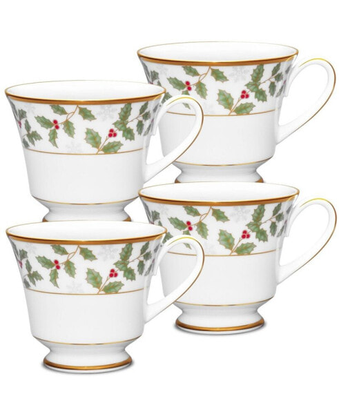 Holly Berry 8 oz Cup, Set of 4