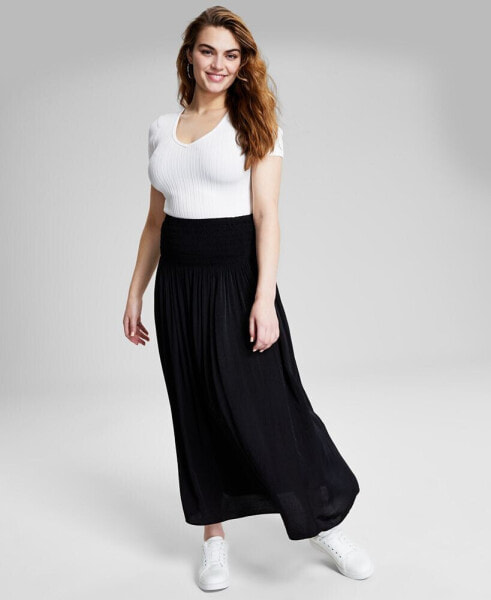 Women's Smocked Waist Maxi Skirt