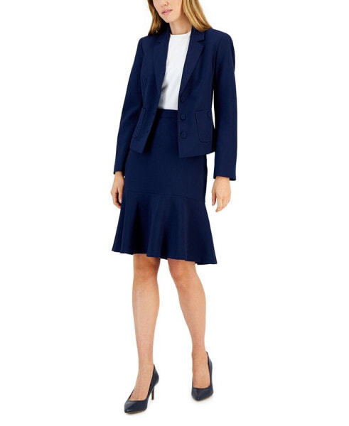 Костюм Le Suit Button-Front Flounce Skirt Suit