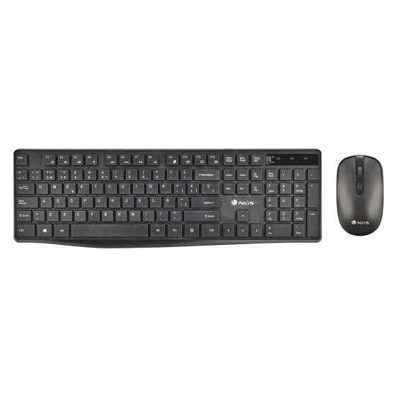 Клавиатура и беспроводная мышь NGS NGS-KEYBOARD-0381 Чёрный Испанская Qwerty QWERTY