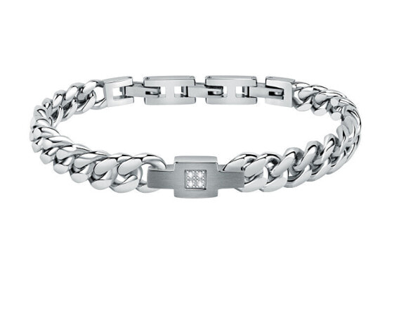 Massive steel bracelet with diamonds SAUK07 diamonds