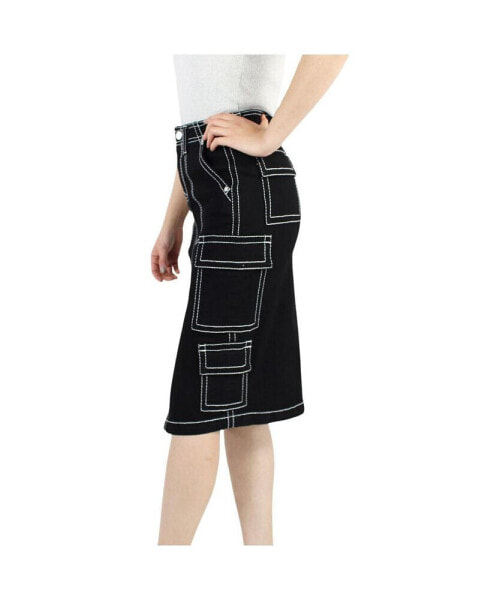 Women's Black Cargo Skirt