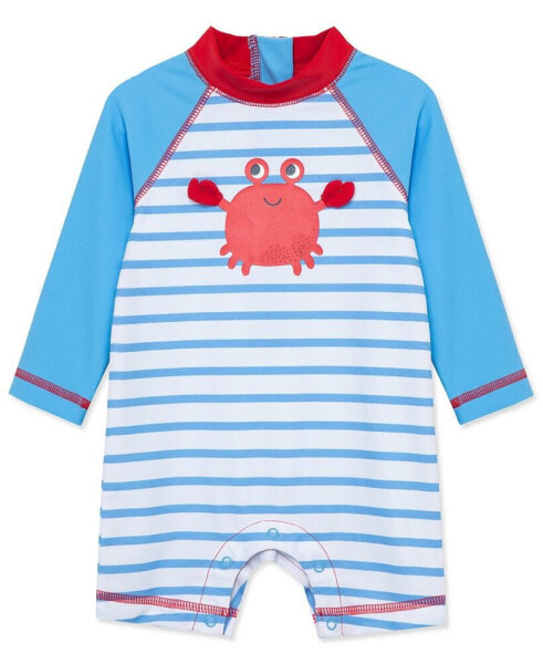 Baby Boys Crab Long Sleeve Rash Guard Swimsuit