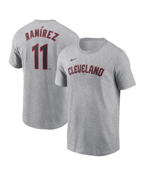 Men's José Ramírez Gray Cleveland Guardians Fuse Name and Number T-shirt