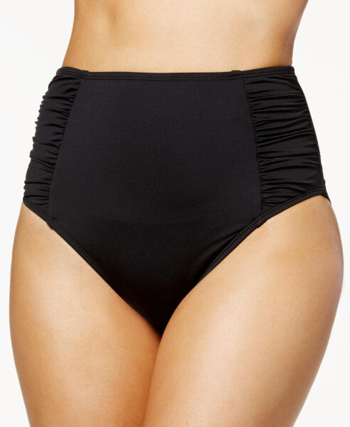 Bar Iii 281523 Shirred High-Rise Bikini Bottoms, Women's Swimsuit, Size Large