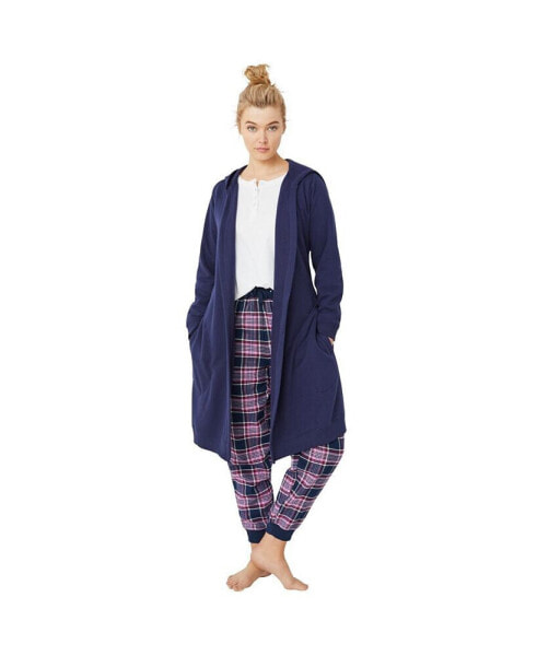 Plus Size Hooded Fleece Robe