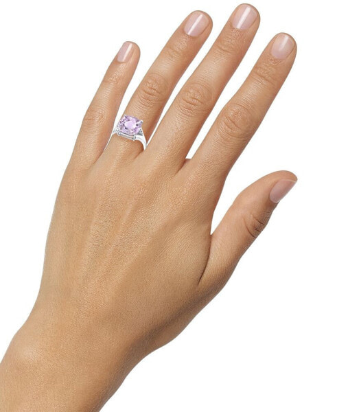Pink Amethyst (6-1/10 ct. t.w.) & Diamond (1/20 ct. t.w.) Statement Ring in Sterling Silver