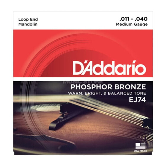 D'Addario Mandolin Strings J74 11-40 Phosphor Bronze Loop End