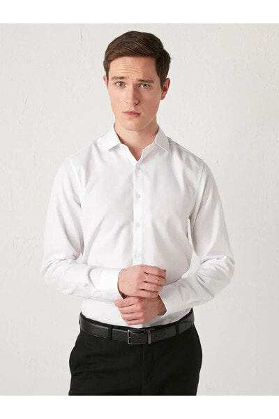 Рубашка узкого кроя LC WAIKIKI Slim Fit с длинными рукавами из габардина