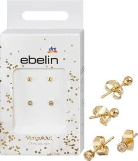 Ohrstecker vergoldeter Modeschmuck, 4 St