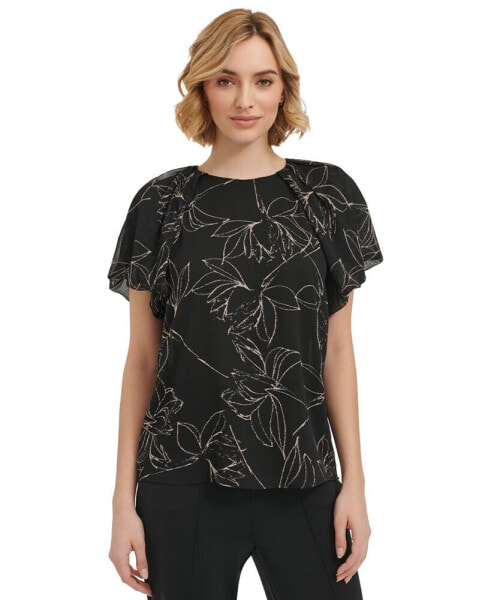 Блузка женская Calvin Klein Printed Top с коротким рукавом