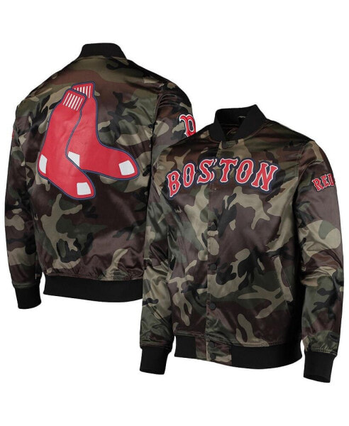 Куртка Pro Standard мужская камуфляжная Boston Red Sox сатиновая с застежкой кнопками