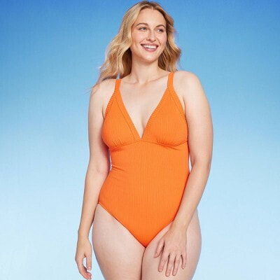 Women's Ribbed Triangle One Piece Swimsuit - Shade & Shore