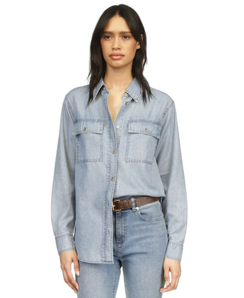 Women's Chambray Button-Front Top