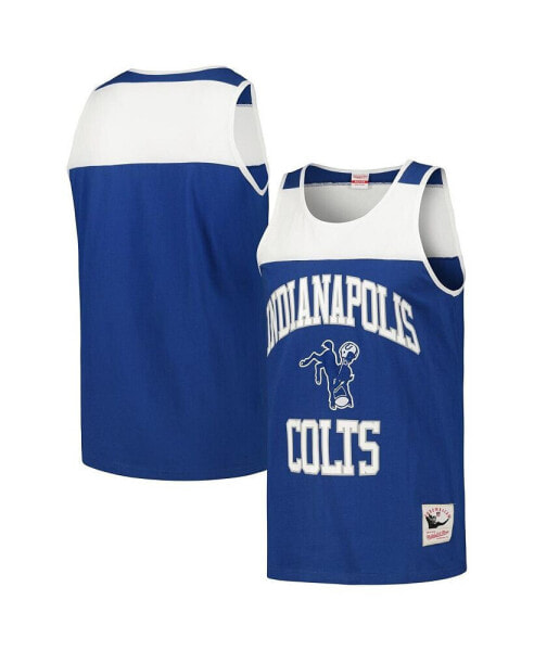 Men's Royal and White Indianapolis Colts Heritage Colorblock Tank Top