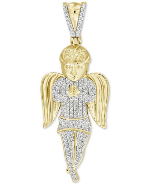 Men's Diamond Angel Charm Pendant (1/2 ct. t.w.) in 10k Gold