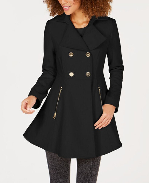 Double-Breasted Skirted Peacoat