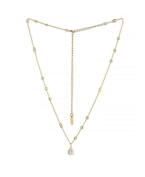 ETTIKA delicate Cubic Zirconia Pendant 18K Gold Plated Necklace