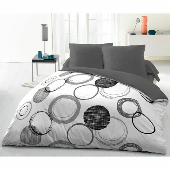Комплект постельного белья HOME LINGE PASSION Мешок Nordic без наполнения Белый круги Светло-серый 220 x 240 см