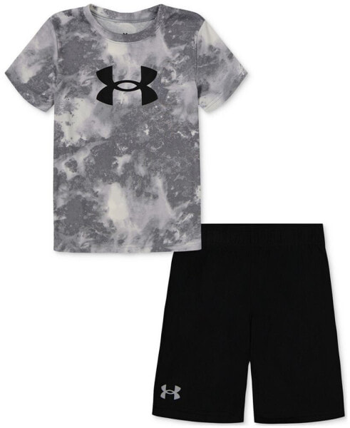 Toddler & Little Boys Printed Logo T-Shirt & Shorts, 2 Piece Set