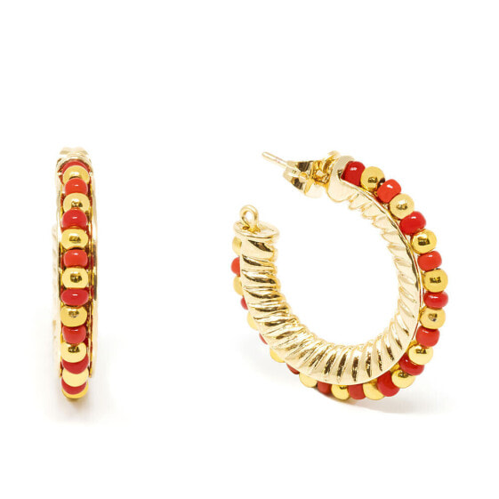 ETHIOPIA RED 2CM earrings #shiny gold 1 u