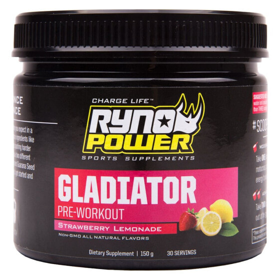 RYNO POWER Gladiator Strawberry Lemonade Pre-Workout Drink Mix 150gr