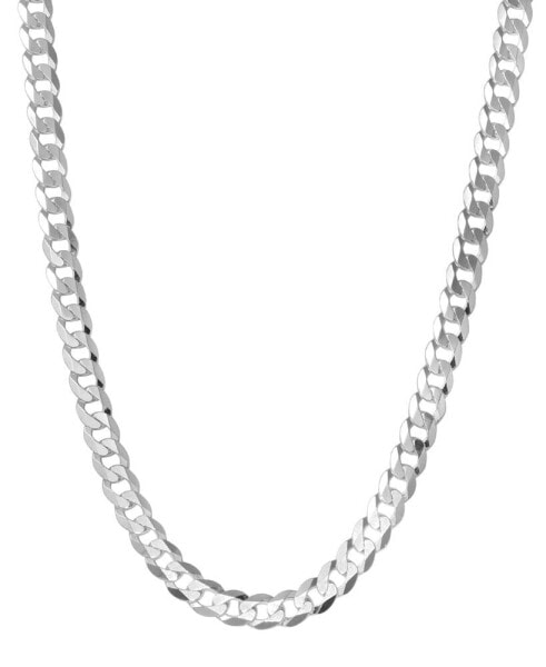 Men's Curb Link 24" Sterling Silver Necklace Chain (5-1/2mm)